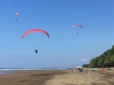  Setting up to land at the Domincal beach 