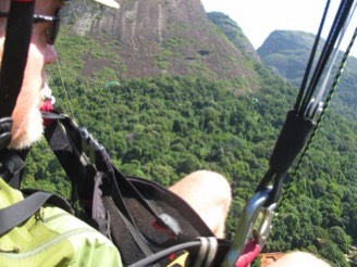  Flying in Rio de Janeiro you launch from a National Park in a corner of the Atlantic Wet Tropical forest, fly by granite domes, over favellas playing Samba music and land on a sandy beach.  